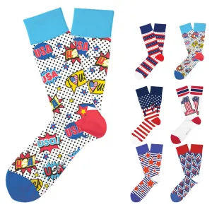 6 Pairs Unisex USA Socks Two Left Feet Dress Casual Work Size 5-9 Fashion Crew