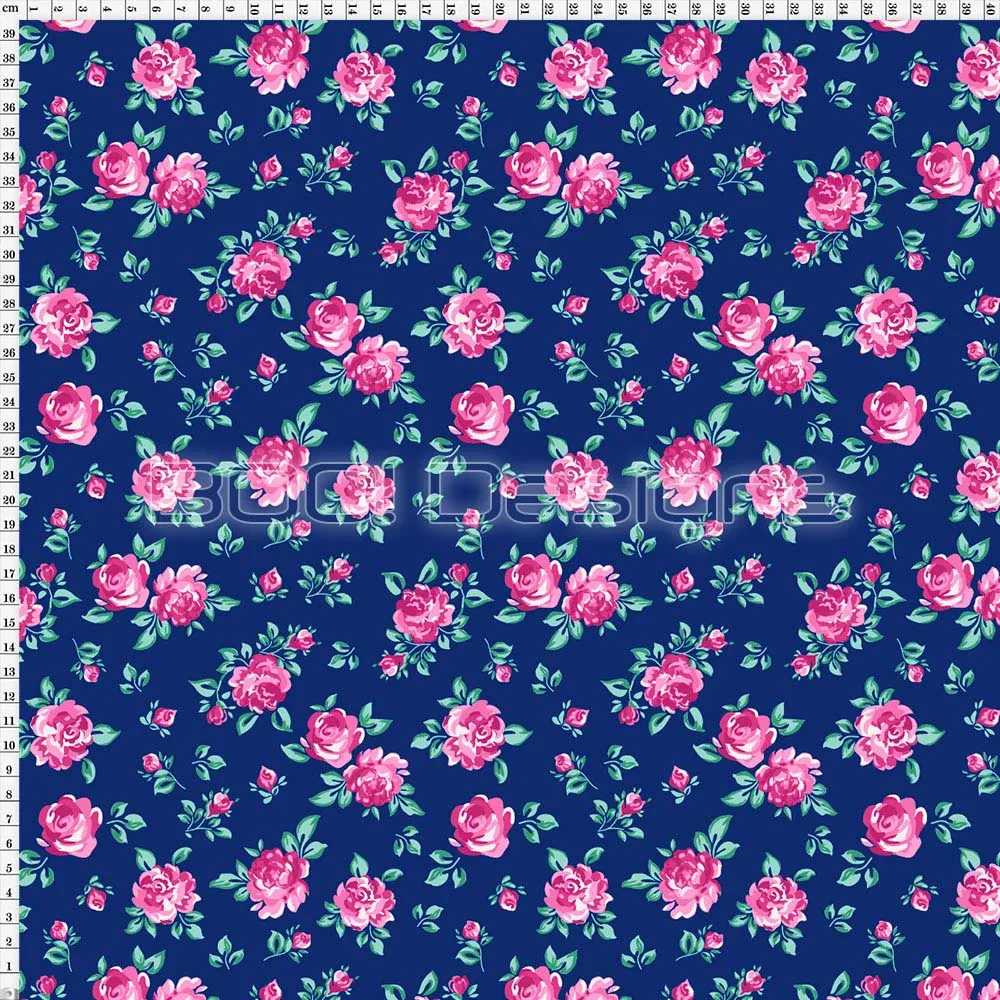Spandex Roses Navy