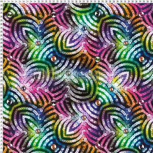 Spandex Sequin Flower Multi